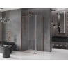 Mexen Velar L sliding shower enclosure 90 x 75 cm, transparent, rose gold - 871-090-075-03-60
