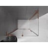 Mexen Velar L sliding shower cabin 90 x 80 cm, transparent, pink gold - 871-090-080-03-60