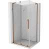 Mexen Velar L sliding shower enclosure 100 x 80 cm, transparent, rose gold - 871-100-080-03-60