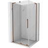 Mexen Velar L sliding shower cabin 100 x 75 cm, transparent, rose gold - 871-100-075-03-60