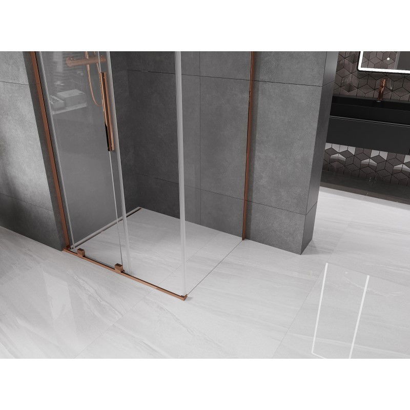 Mexen Velar L sliding shower cabin 110 x 90 cm, transparent, pink gold - 871-110-090-03-60