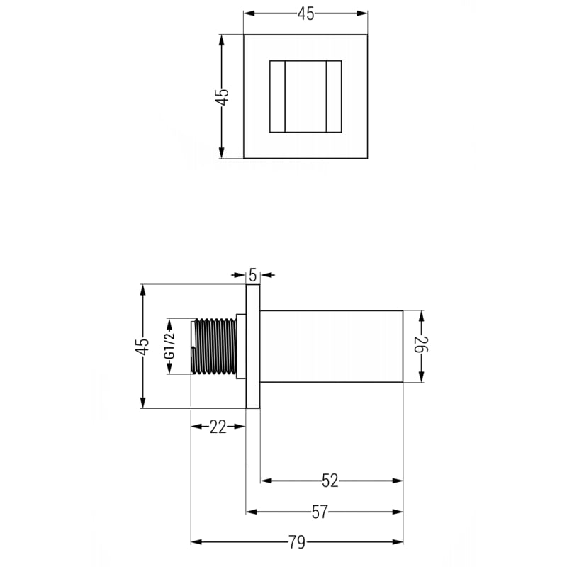 Mexen Cube shower holder, brushed gun gray - 79350-66