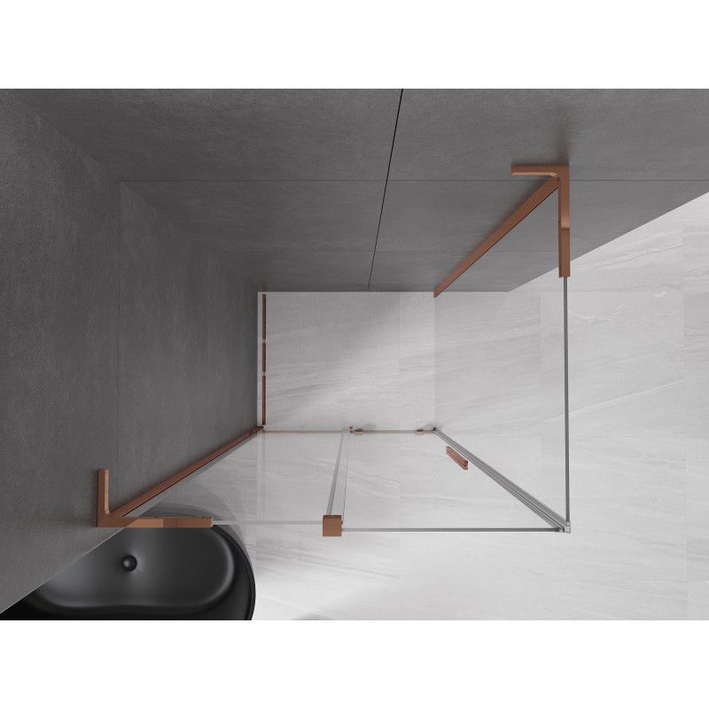 Mexen Velar L sliding shower cabin 120 x 100 cm, transparent, rose gold - 871-120-100-03-60