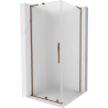 Mexen Velar L sliding shower cabin 90 x 90 cm, frosted, pink gold - 871-090-090-33-60