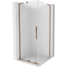 Mexen Velar L sliding shower cabin 100 x 100 cm, frost, rose gold - 871-100-100-33-60