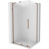 Mexen Velar L sliding shower enclosure 90 x 80 cm, frost, rose gold - 871-090-080-33-60