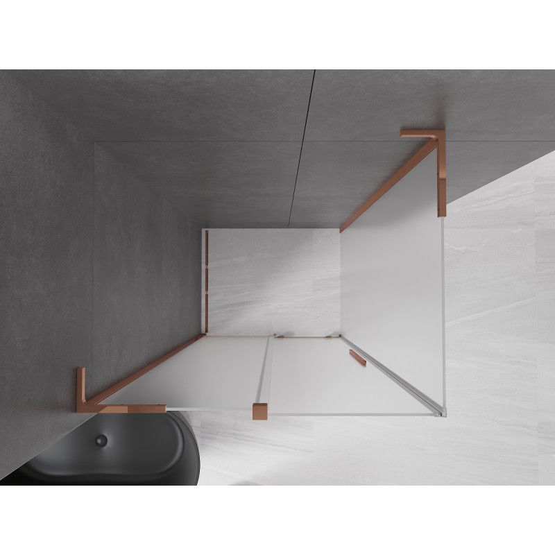 Mexen Velar L sliding shower cabin 90 x 75 cm, frost, rose gold - 871-090-075-33-60