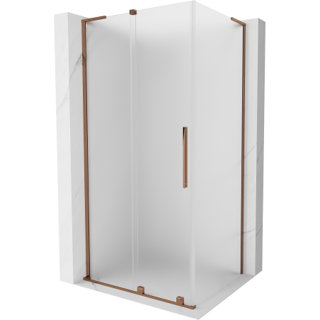 Mexen Velar L sliding shower enclosure 100 x 70 cm, frost, pink gold - 871-100-070-33-60
