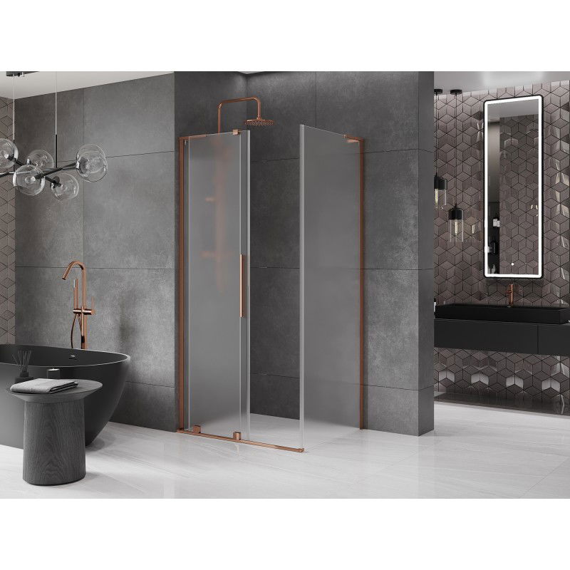 Mexen Velar L sliding shower cabin 100 x 120 cm, frost, rose gold - 871-100-120-33-60