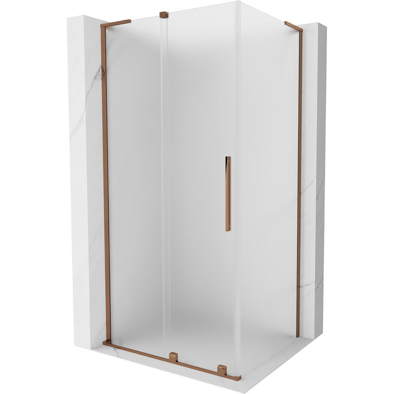 Mexen Velar L sliding shower cabin 110 x 100 cm, frost, pink gold - 871-110-100-33-60