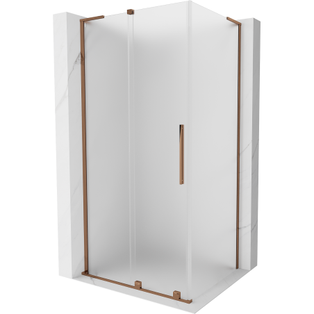 Mexen Velar L sliding shower cabin 110 x 100 cm, frost, pink gold - 871-110-100-33-60