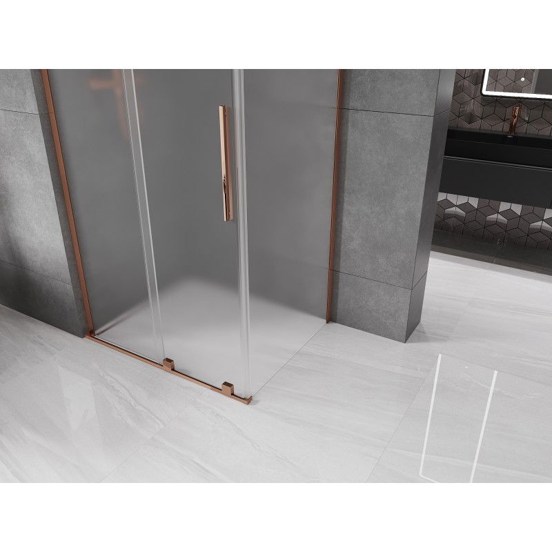 Mexen Velar L sliding shower cabin 110 x 80 cm, frost, rose gold - 871-110-080-33-60