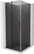 Mexen Velar L sliding shower cabin 90 x 90 cm, graphite, rose gold - 871-090-090-43-60