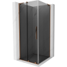 Mexen Velar L sliding shower cabin 100 x 100 cm, graphite, rose gold - 871-100-100-43-60