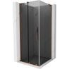 Mexen Velar L sliding shower cabin 120 x 120 cm, graphite, rose gold - 871-120-120-43-60