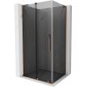 Mexen Velar L sliding shower enclosure 90 x 70 cm, graphite, rose gold - 871-090-070-43-60