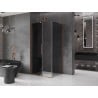Mexen Velar L sliding shower enclosure 90 x 80 cm, graphite, rose gold - 871-090-080-43-60