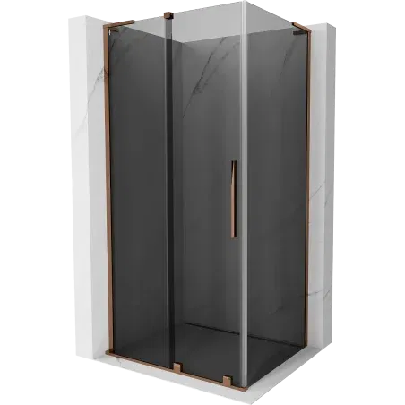 Mexen Velar L sliding shower cabin 100 x 75 cm, graphite, rose gold - 871-100-075-43-60
