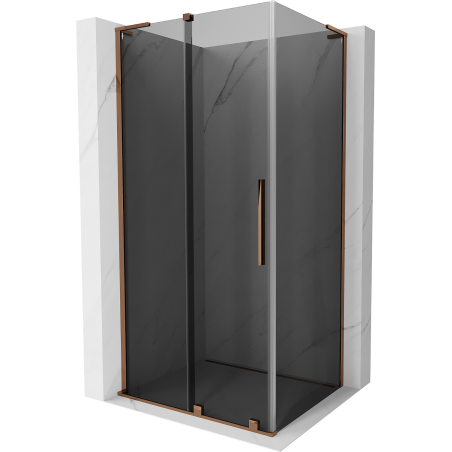 Mexen Velar L sliding shower cabin 100 x 80 cm, graphite, rose gold - 871-100-080-43-60