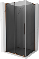Mexen Velar L sliding shower cabin 110 x 85 cm, graphite, pink gold - 871-110-085-43-60