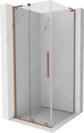 Mexen Velar L sliding shower cabin 90 x 90 cm, transparent, brushed copper - 871-090-090-03-65
