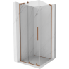 Mexen Velar L sliding shower cabin 120 x 120 cm, transparent, brushed copper - 871-120-120-03-65