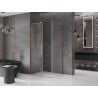 Mexen Velar L sliding shower cabin 100 x 75 cm, transparent, brushed copper - 871-100-075-03-65