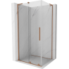 Mexen Velar L sliding shower enclosure 120 x 75 cm, transparent, brushed copper - 871-120-075-03-65