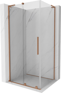 Mexen Velar L Sliding Shower Enclosure 120 x 100 cm, Transparent, Brushed Copper - 871-120-100-03-65