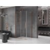 Mexen Velar L sliding shower cabin 120 x 110 cm, transparent, brushed copper - 871-120-110-03-65