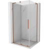 Mexen Velar L sliding shower cabin 120 x 110 cm, transparent, brushed copper - 871-120-110-03-65