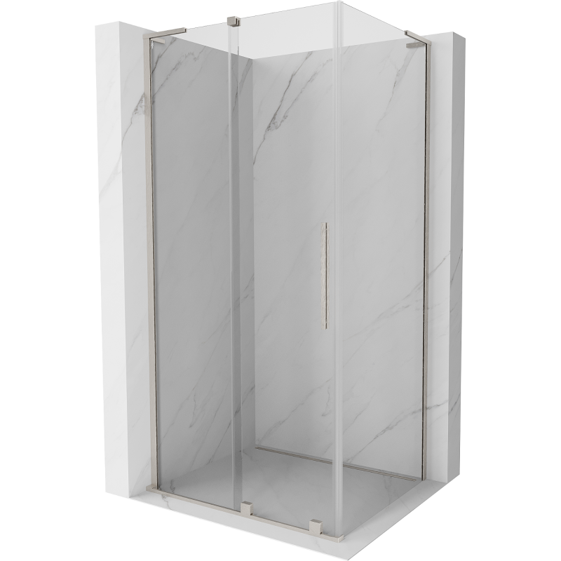 Mexen Velar L sliding shower cabin 90 x 110 cm, transparent, brushed nickel - 871-090-110-03-97