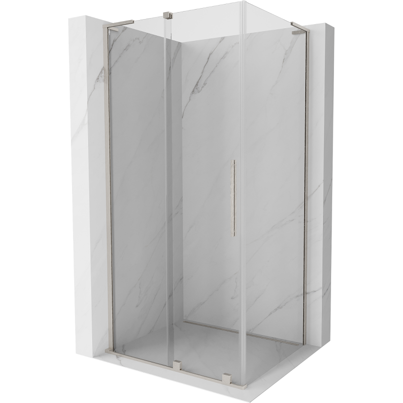 Mexen Velar L sliding shower cabin 100 x 70 cm, transparent, brushed nickel - 871-100-070-03-97