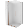 Mexen Velar L sliding shower enclosure 90 x 90 cm, frost, brushed copper - 871-090-090-33-65