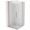 Mexen Velar L Sliding Shower Enclosure 90 x 90 cm, Frosted, Brushed Copper - 871-090-090-33-65
