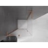 Mexen Velar L Sliding Shower Enclosure 90 x 90 cm, Frosted, Brushed Copper - 871-090-090-33-65