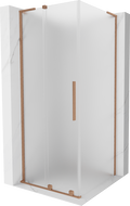 Mexen Velar L shower enclosure sliding 120 x 120 cm, frost, brushed copper - 871-120-120-33-65