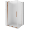 Mexen Velar L Sliding Shower Cabin 90 x 110 cm, Frosted, Brushed Copper - 871-090-110-33-65