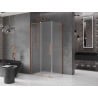 Mexen Velar L Sliding Shower Cabin 90 x 110 cm, Frosted, Brushed Copper - 871-090-110-33-65
