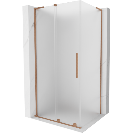 Mexen Velar L sliding shower cabin 100 x 80 cm, frosted, brushed copper - 871-100-080-33-65