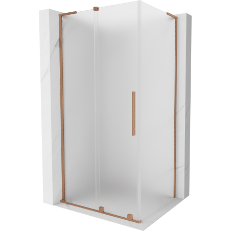 Mexen Velar L sliding shower enclosure 100 x 85 cm, frost, brushed copper - 871-100-085-33-65
