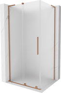 Mexen Velar L sliding shower cabin 100 x 70 cm, frost, brushed copper - 871-100-070-33-65
