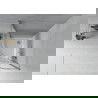 Mexen Rio semi-circular shower cabin 80 x 80 cm, white stripes, chrome + Flat tray, white - 863-080-080-01-20-4110