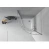 Mexen Rio shower cabin semicircular 80 x 80 cm, stripes, chrome + Flat shower tray, white - 863-080-080-01-20-4110
