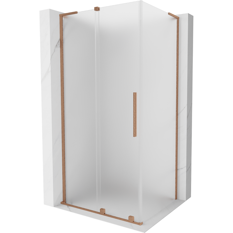 Mexen Velar L sliding shower enclosure 110 x 100 cm, frost, brushed copper - 871-110-100-33-65