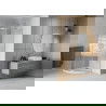 Mexen Rio semi-circular shower cabin 80 x 80 cm, white stripes, chrome + Flat tray, white - 863-080-080-01-20-4110