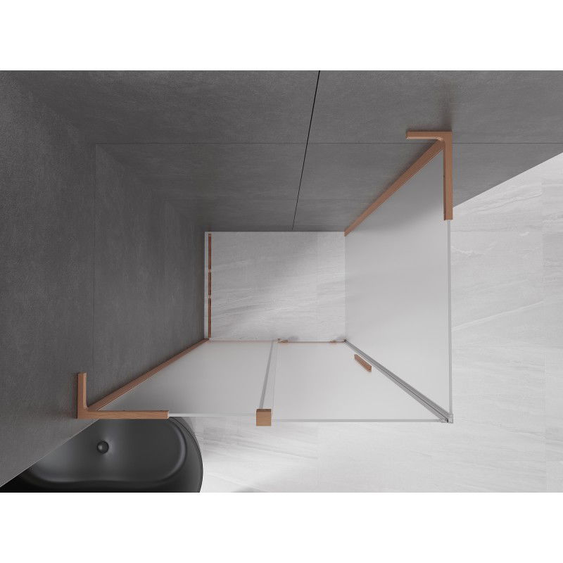 Mexen Velar L shower enclosure sliding 110 x 70 cm, frost, brushed copper - 871-110-070-33-65