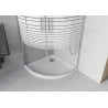 Mexen Rio shower cabin semicircular 80 x 80 cm, stripes, chrome + Flat shower tray, white - 863-080-080-01-20-4110