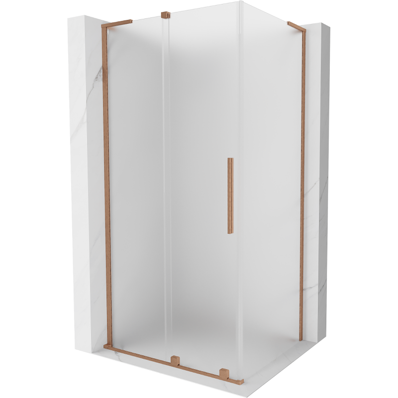 Mexen Velar L sliding shower enclosure 110 x 120 cm, frost, brushed copper - 871-110-120-33-65
