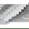 Mexen Rio semi-circular shower cabin 80 x 80 cm, white stripes, chrome + Flat tray, white - 863-080-080-01-20-4110